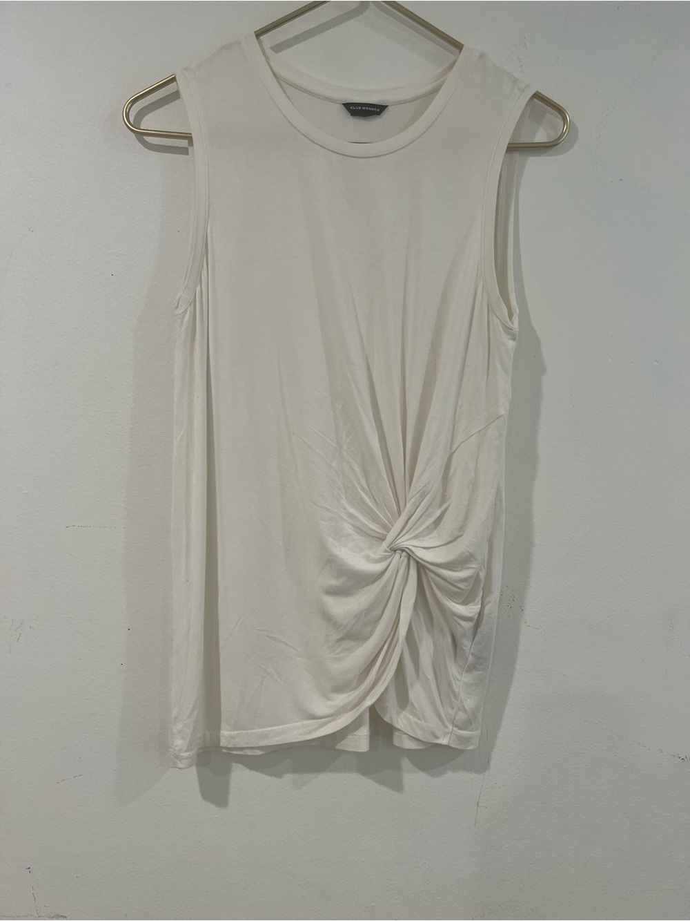 Club Mónaco Sleeveless Twist-Front Tank Top - White S
